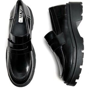 Zara Black Loafers Size 7